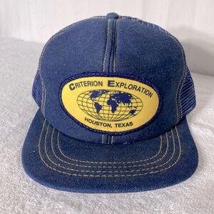 Vintage Denim Criterion Exploration Houston Texas Snap Back Trucker Hat